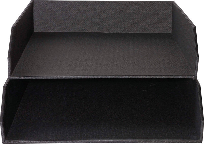 Exacompta Office by Me – Briefkorb-Set für A4+, Recycling-Karton, Schwarz, 2er-Set, 260 × 130 × 337 mm