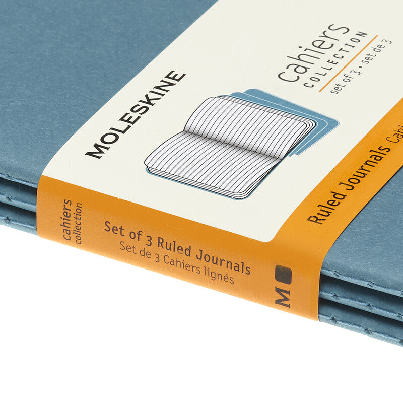 Moleskine Notizheft – 90 × 140 mm – 16 heraustrennbare Seiten, abgerundete Ecken, blau, FSC, 3 Stück