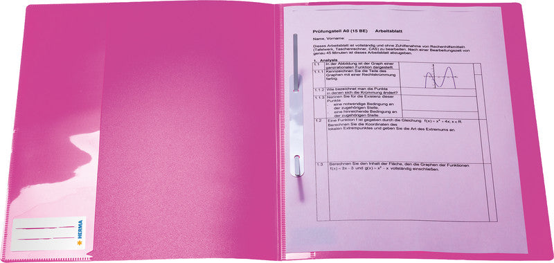 HERMA Schnellhefter – A4, PP, Neonpink, Sichttasche, 1 Stück