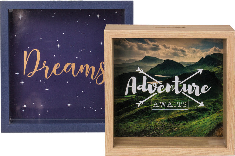 Out oft the blue Out of the Blue Spardose Adventure awaits, MDF, natur, 20 × 20 × 5 cm