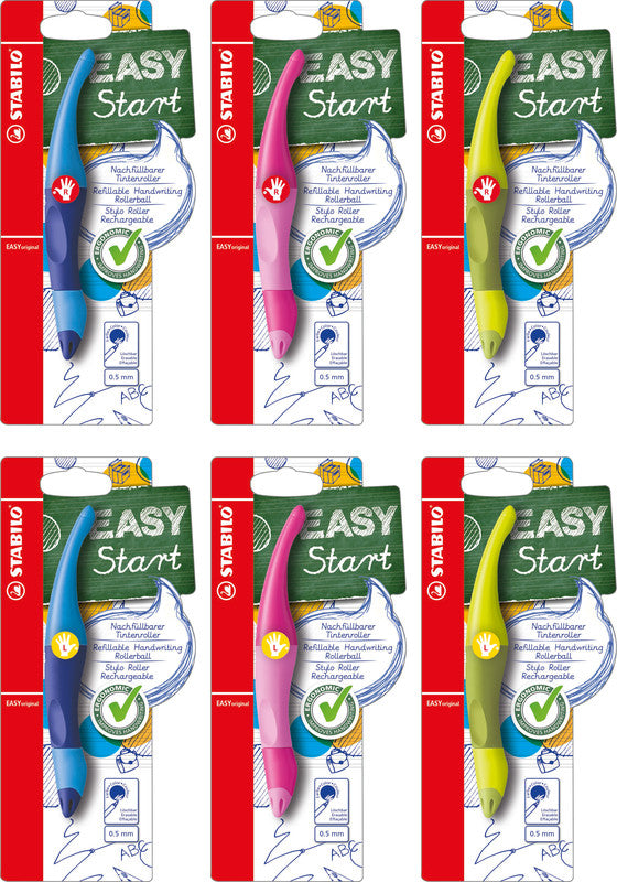 STABILO EASYoriginal Start – Tintenroller mit Kappe, 0,5 mm, Blau, für Linkshänder, 1er Blister