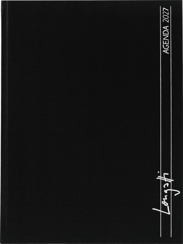 Biella LONGATTI Agenda – 1 Woche/2 Seiten, gebunden, 18 × 24,5 cm, 2027, schwarz