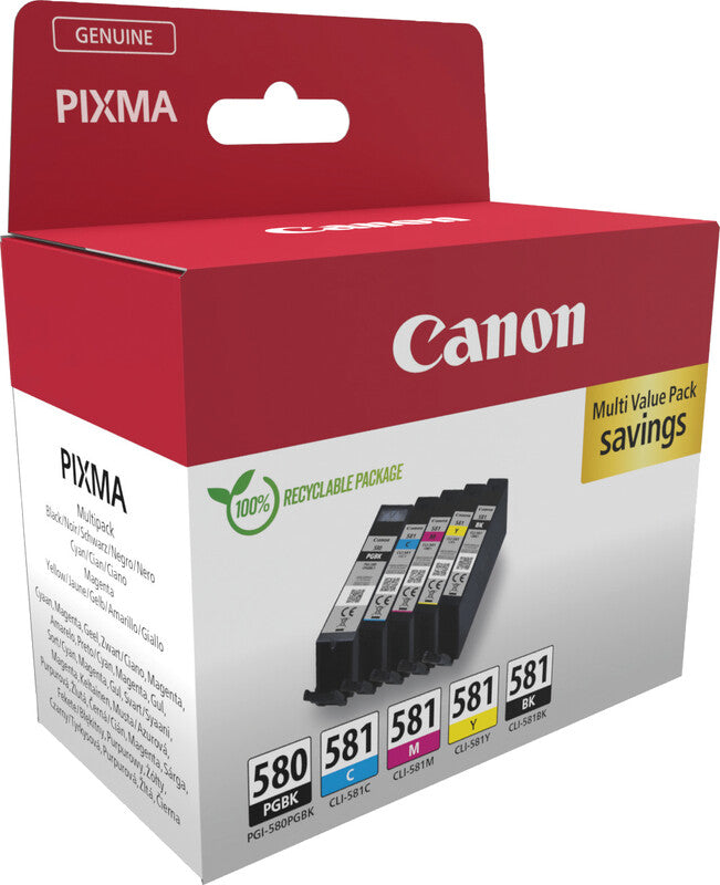 Canon Tintenpatronen-Multipack PGI-580/581, 5er-Pack – für Pixma
