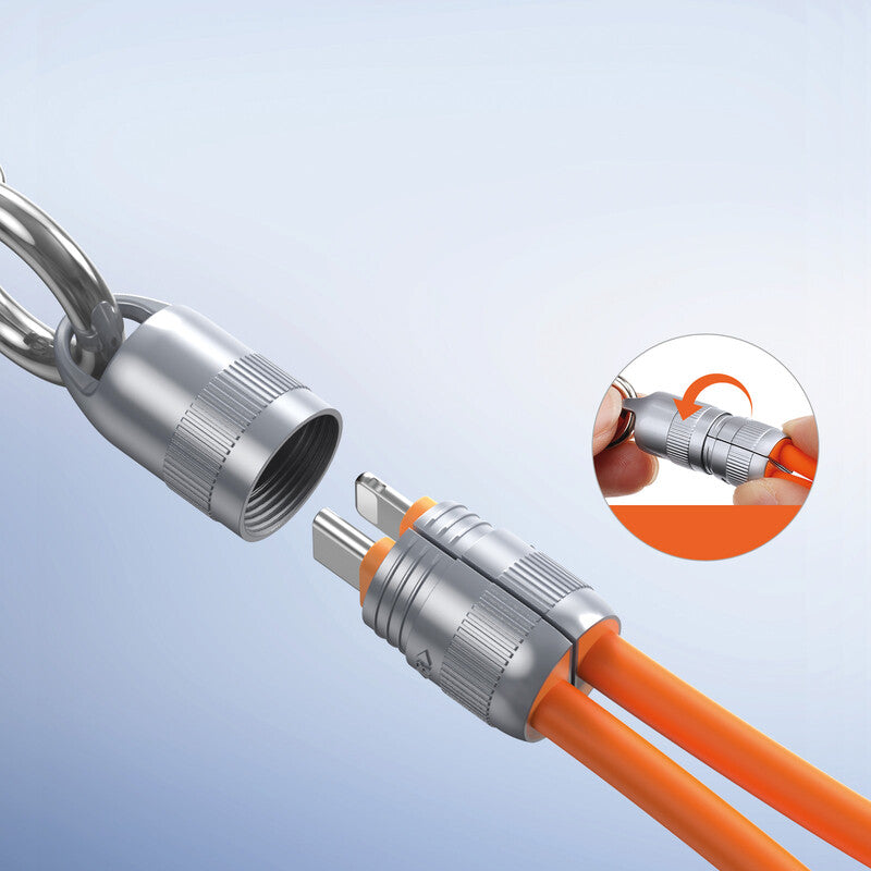 Dux Ducis Kabel – USB-C auf Lightning 0,3 m, 27 W, Orange – für iPhone/iPad