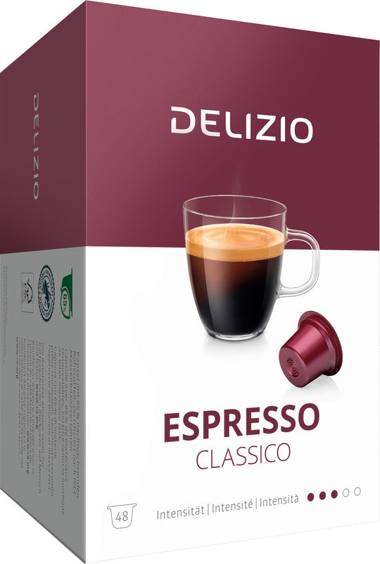 Delizio Kaffeekapseln Espresso Classico – für Delizio – Intensität 3/5 – 48 Kapseln