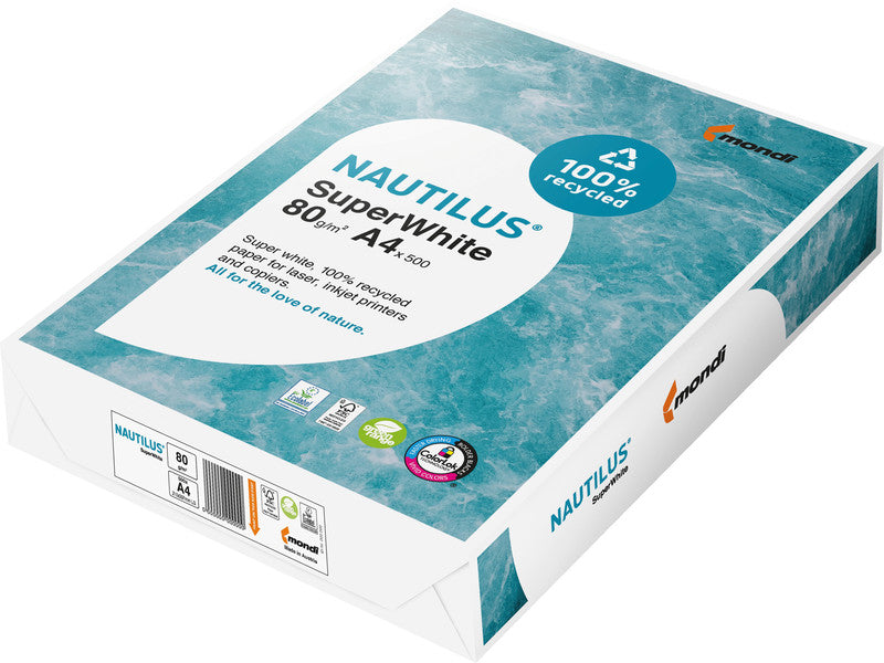 Nautilus Kopierpapier – A3, 80 g/m², hochweiss – für Inkjet/Laser/Kopierer – FSC – 500 Blatt