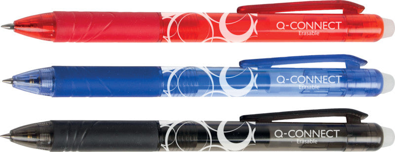 Q-CONNECT Radierbare Tinte – Tintenroller, radierbar, Druckmechanik, 0,7 mm, rot