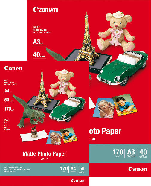 Canon MP-101 Fotopapier – matt, A4, 170 g/m², 50 Blatt – für Canon Serie S, Canon BJC-8200