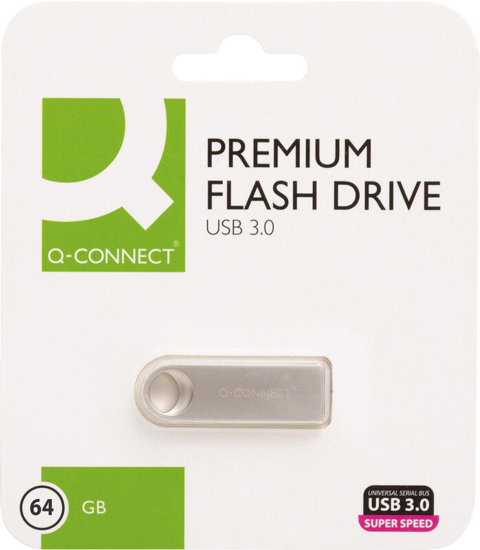 Q-CONNECT USB-Stick – 64 GB, USB 3.0, silber