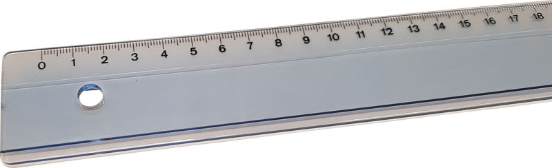 Sieco Wandtafel-Lineal 30 cm – Kunststoff, Rauchgraublau, mit Tuschekante, breites Modell