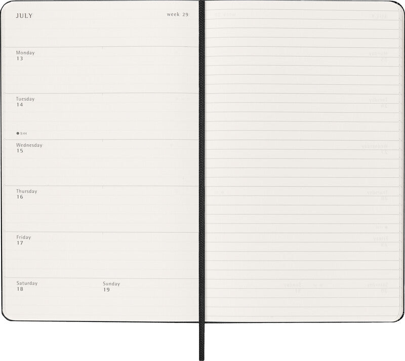 Moleskine Wochenagenda – 1 Woche pro Seite, gebunden, 13 × 21 cm, 2026