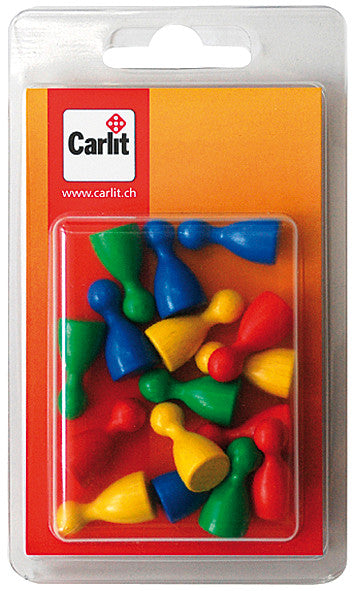 Carlit Halma-Kegel – 16 Stück, 8 × 14 × 3 cm, Holz (Buche)