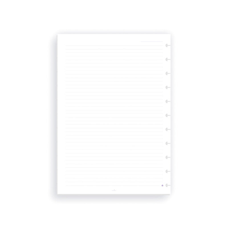 Carchivo Notizbuch-Einlagen A5, liniert, spezielle Perforierung, 100 g/m², für Spiralbuch Ingeniox – 50 Blatt
