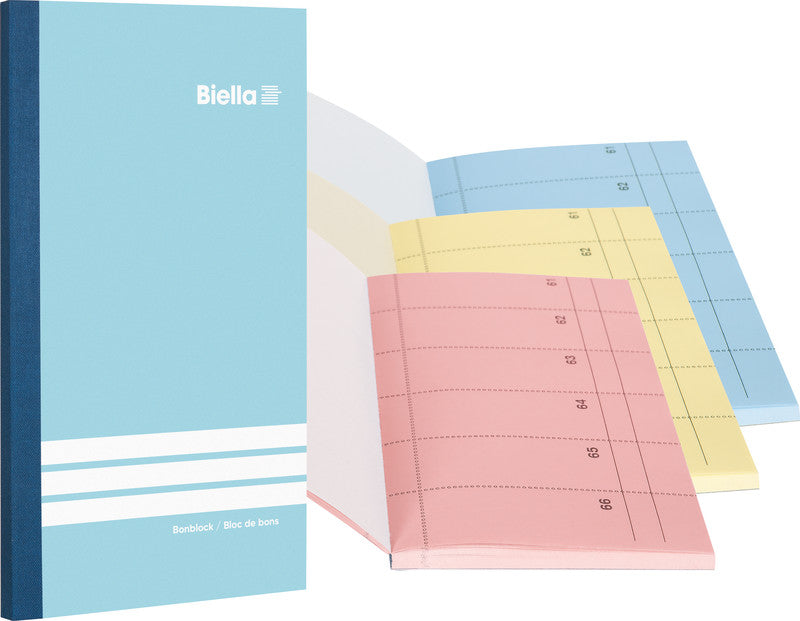 Biella Formularblock – Bonoplan, 60 Blatt, 105 × 200 mm