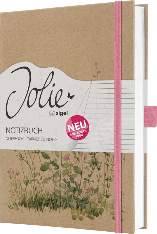 Sigel Notizbuch – A5 – liniert – 192 Seiten – 100 g/m² – gebunden, Lesezeichen, Stiftschlaufe, sortiert, FSC