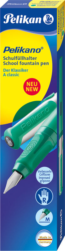 Pelikano – Federspitze M – für Rechtshänder – Grün, Blau – Patronen