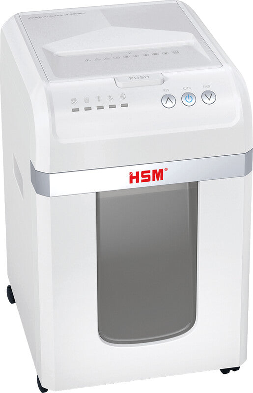 HSM Shredstar Autofeed Pro Aktenvernichter – Partikelschnitt, P-5, 2 × 10 mm, 10 Blatt, AutoFeed 300 Blatt, 30