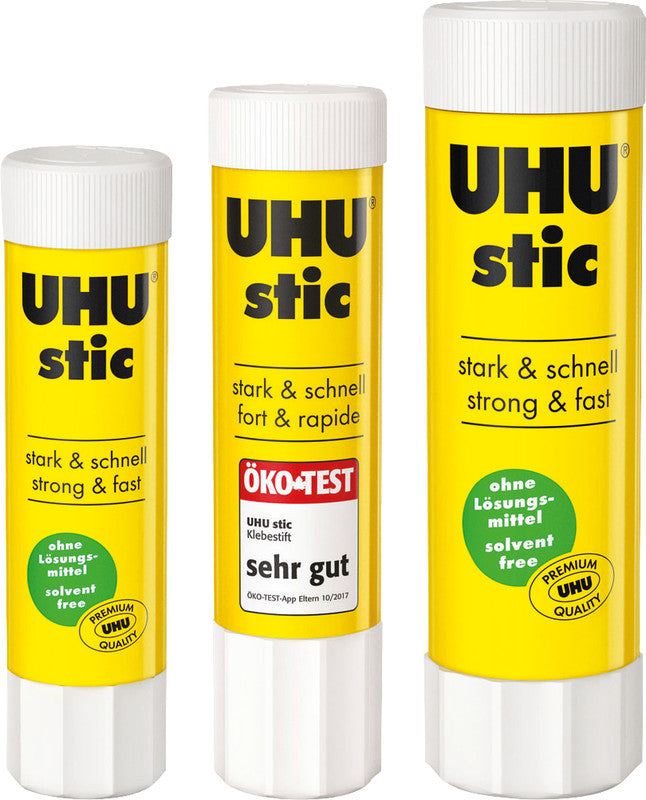 UHU Klebestift – Stift, extra stark, transparent, lösemittelfrei, auswaschbar, 21 g, für Papier, Karton und mehr
