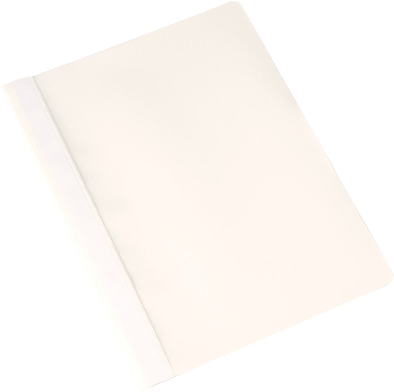 Q-CONNECT Schnellhefter – A4, PP, weiss, Metall-Deckleiste, Beschriftungsfeld, 1 Stk.