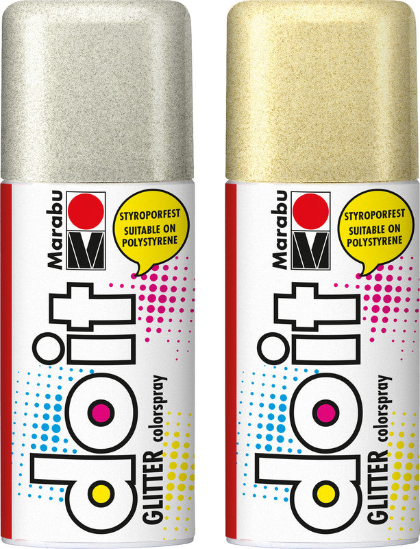 Marabu do it – Farbspray – Silber Glitter, 150 ml, für Karton, Holz & Glas