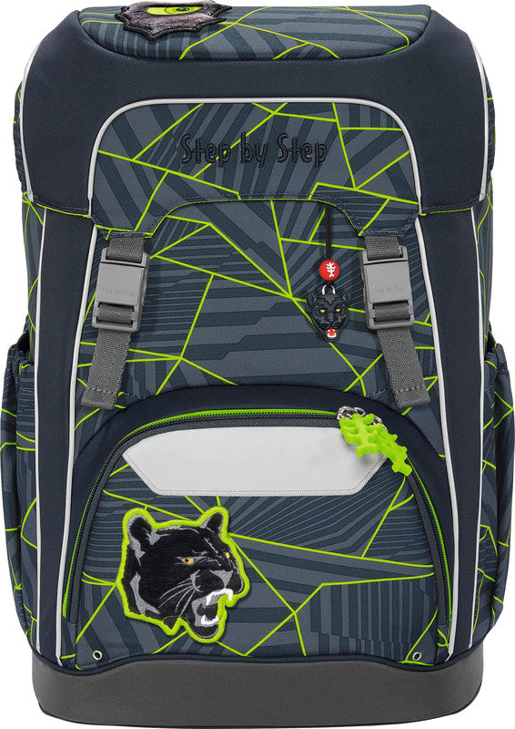 Step by Step Schulrucksack-Set Giant – 5-teilig – Dark Cat Chiko – Recycelte Materialien