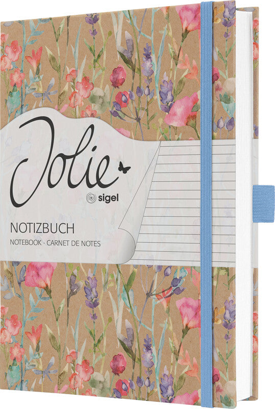 Sigel Notizbuch – A5 – liniert – 192 Seiten – 100 g/m² – gebunden, Lesezeichen, Stiftschlaufe, sortiert, FSC