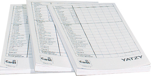 Carlit Punkteblöcke Yatzy – 2–6 Spieler, ab 8 Jahren, mehrsprachig, 3 Stk., 82 × 150 × 15 mm, Papier, weiss