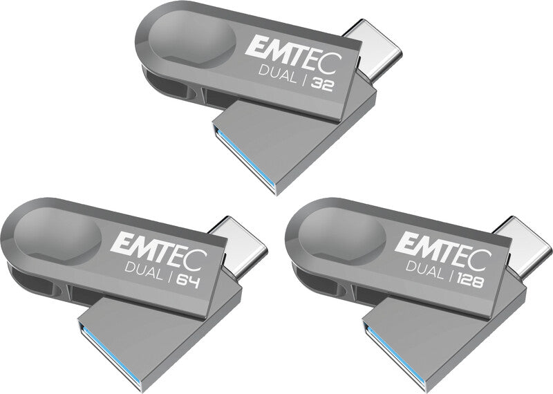 Emtec D280 Dual USB-Stick – 128 GB, USB 3.2