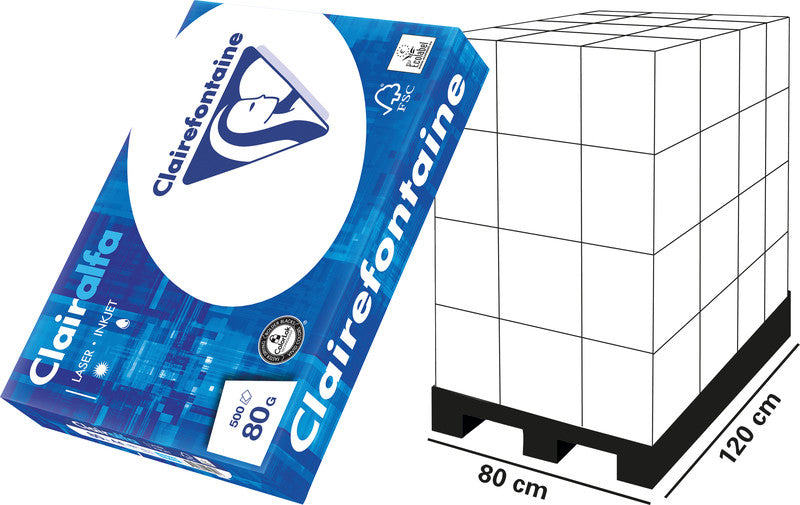Clairefontaine Kopierpapier – A3, 80 g/m², hochweiss – für Inkjet/Laser/Kopierer – 500 Blatt