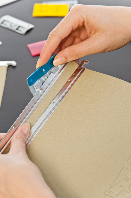 Connect Hängemappen-Klarsichthülsen – 60 × 31 mm, Blau, 25er-Pack