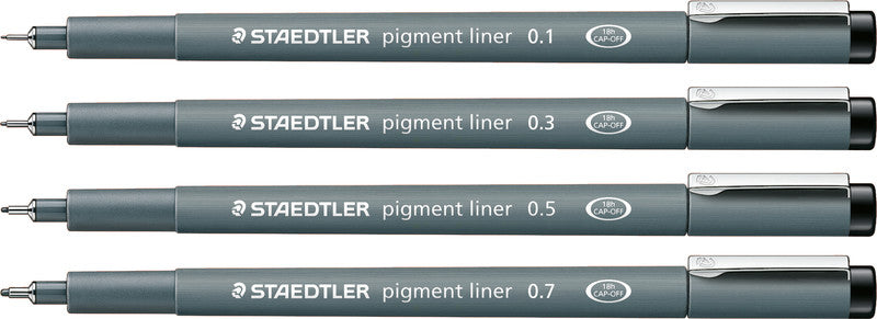 Staedtler Pigment Liner Fineliner 0,5 mm – schwarz – wasserfest, dokumentenecht