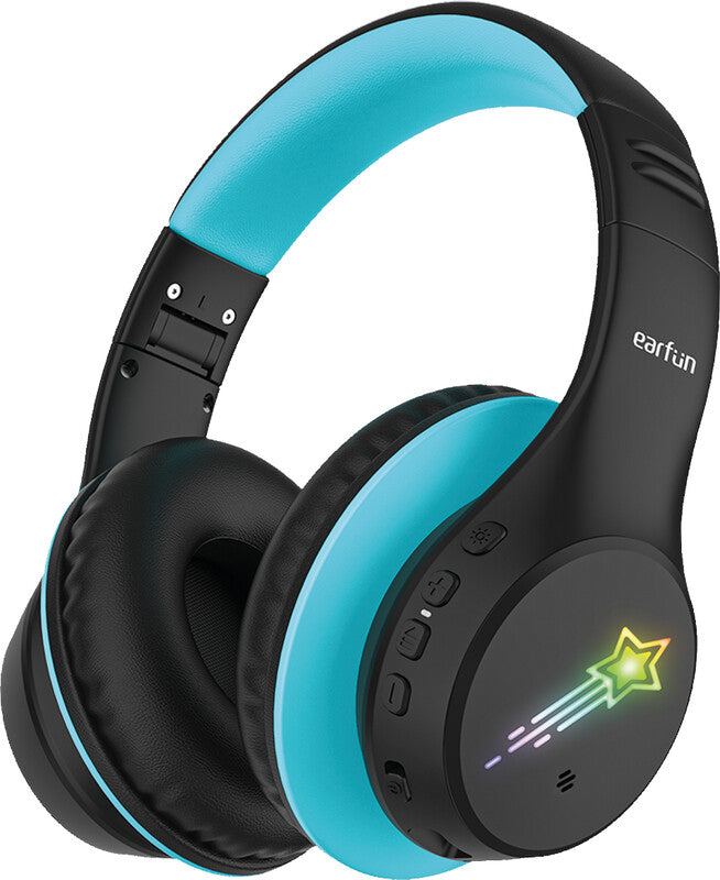 Earfun K4 Kinderkopfhörer – On-Ear, Kabel + BT, 3,5 mm Klinke, 94 dB Lautstärke-Limit, Schwarz