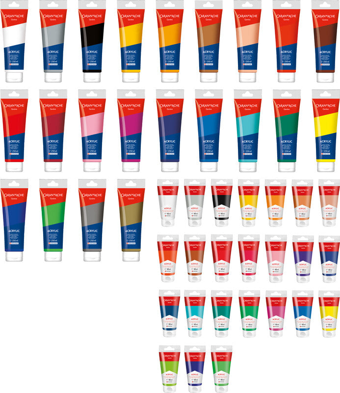 Caran d-Ache Caran d'Ache Acrylfarbe – Weiss – 80 ml (Tube) – für Leinwand, Stoff, Holz