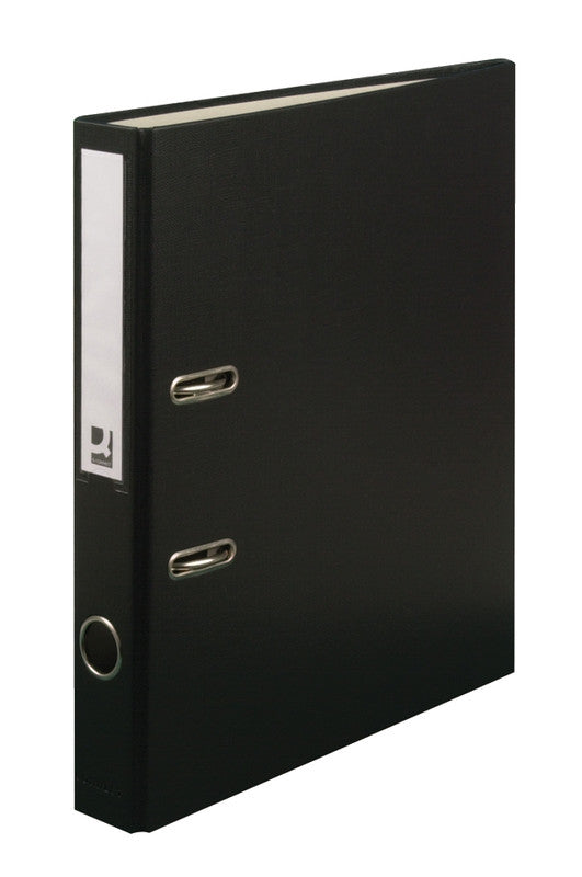Q-connect Ordner – A4 hoch – 2-Ring Hebelmechanik, Rücken 40 mm – schwarz, mit Niederhalter, FSC