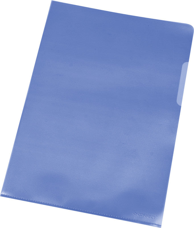 Q-CONNECT Sichtmappe A4 – Blau, Polypropylen, 120 µm, genarbt, blendfrei, 100er-Pack