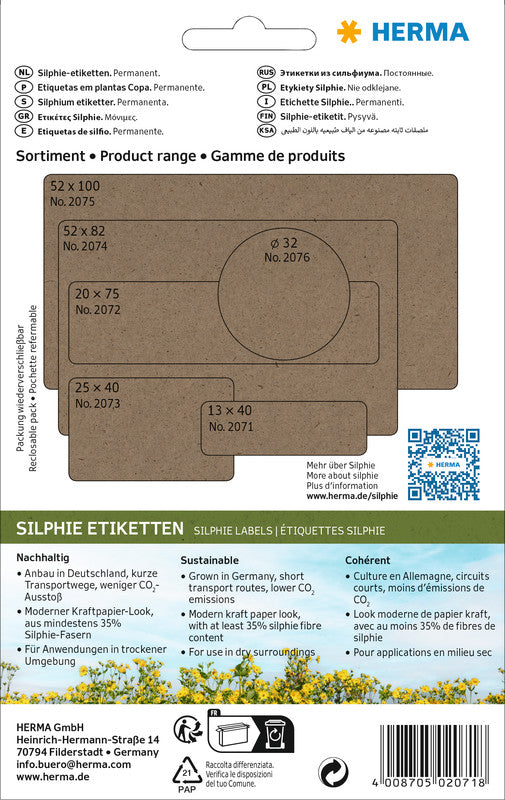 HERMA Schuletiketten – 13 × 40 mm, Abgerundete Ecken, 672 Stk, 24 Bogen, Papier, Permanent Haftend
