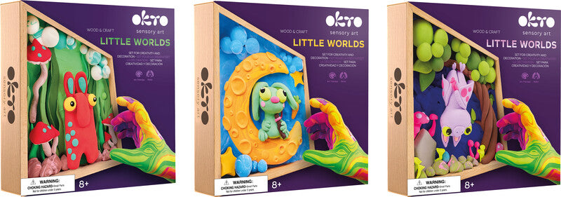 Okto sensory art Air Clay Little Worlds – lufthärtendes Modelliermasse-Set – 21 × 21 cm – ab 8 Jahren