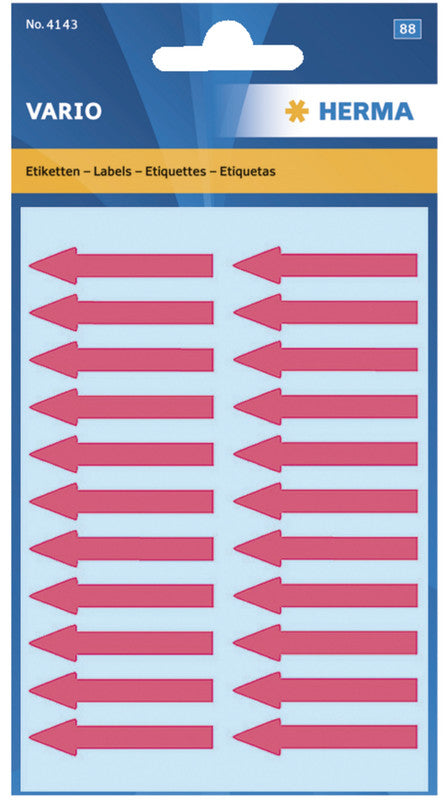 HERMA Vario Schuletiketten – Motiv Pfeile, 38×7 mm, 88 Stk, 4 Bogen