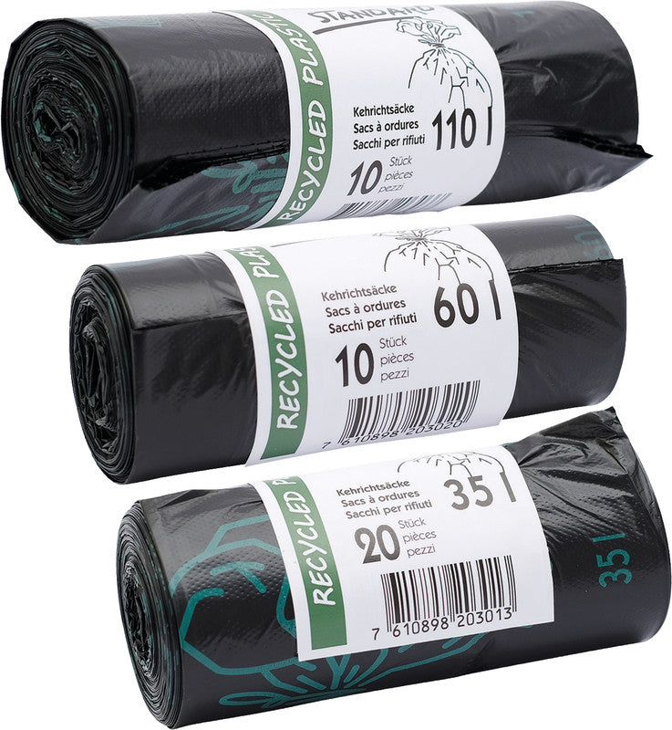 Kehrichtsack – 35 l, PE, schwarz, 20 µm, 20 Stk
