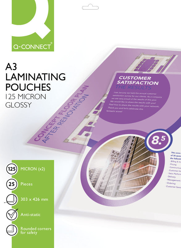 Connect Laminierfolien A3 – 125 µm, glänzend, 25 Stück