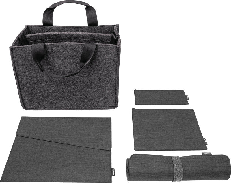 Sigel Business-Filztasche Desk Sharing Bag Classic M Aufbewahrungsbox – Grau, 5er-Set