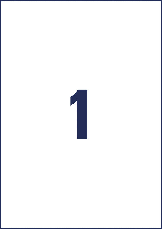 Avery Drucketiketten, 210 mm × 297 mm, transparent, Folie, permanent, 25 Blatt