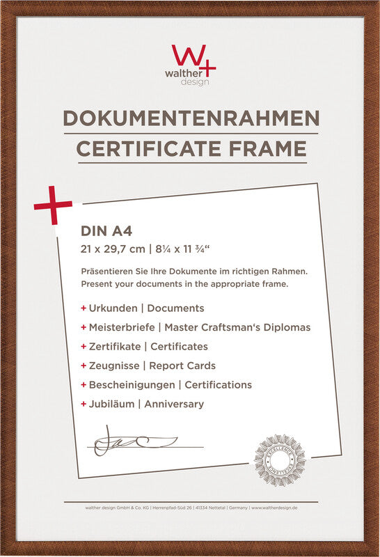 Walther Design Wechselrahmen, bronze, Kunststoff, 21 × 29,7 cm, mit Aufhänger – eco:plus