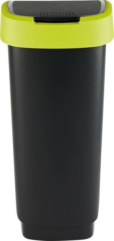 Rotho Abfallcontainer – 50 l – mit Deckel – Kunststoff, Limettengrün – B × H × T 298 × 602 × 401 mm