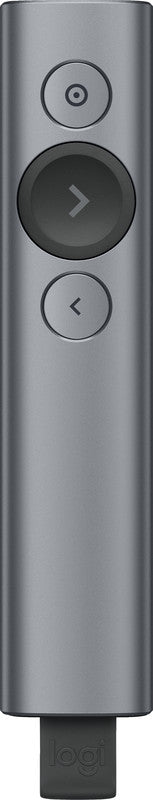 Logitech Spotlight – Presenter – Bluetooth/2,4 GHz, 30 m, Grau