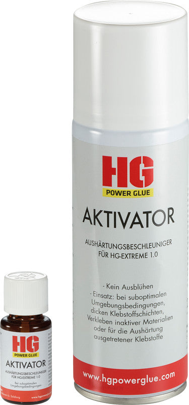 HG Klebstoffe HG Power Glue Aushärtungsbeschleuniger – Sprühdose, transparent, 200 ml, für HG Power Glue