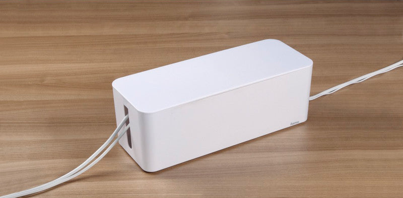 Hama Maxi Kabelbox 400 × 138 × 156 mm – für Kabel bis Ø 20 mm – weiss – Kunststoff