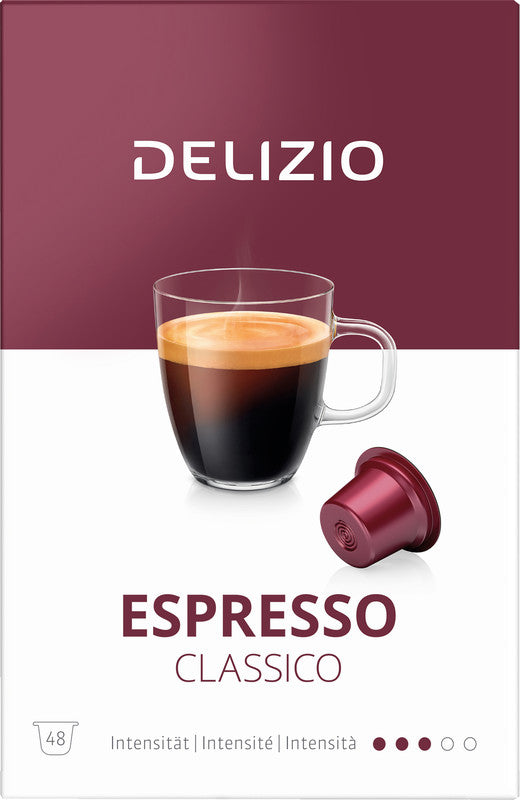 Delizio Kaffeekapseln Espresso Classico – für Delizio – Intensität 3/5 – 48 Kapseln