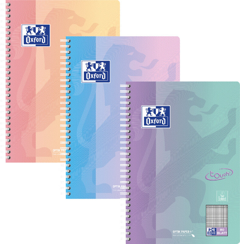 Elba Collegeblock – B5 – 90 g/m² – Spiralbindung, 4-fach gelocht, perforiert – Rosa/Gelb – EU Ecolabel