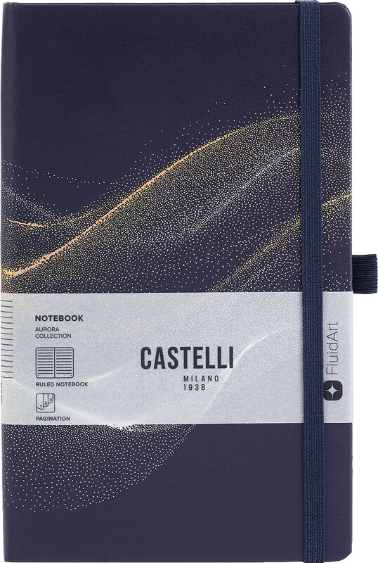 Castelli Notizbuch – A5 – liniert – 192 Seiten – 80 g/m² – gebunden, Gummiband, Stiftschlaufe – mehrfarbig